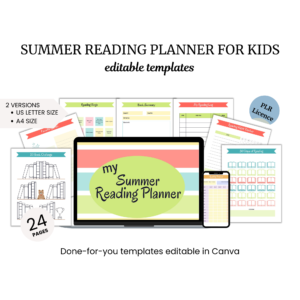 a laptop and a tablet with the text summer reading planner for kids