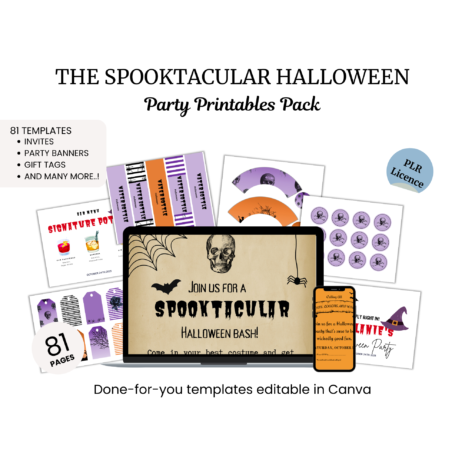 the spooktacular halloween party printables pack