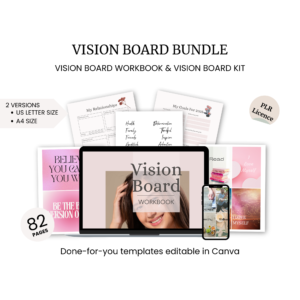 the vision board bundle includes a laptop, phone, and other items