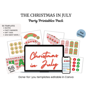 the christmas in july party printables pack