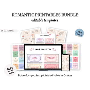 romantic printables bundle for edible templates