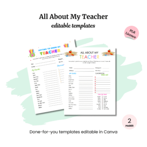 Introducing our vibrant Meet the Teacher Templates Bundle, perfect for your event! These editable pages include sections for favorites, classroom details, and personal interests—a must-have addition to any teacher's toolkit.