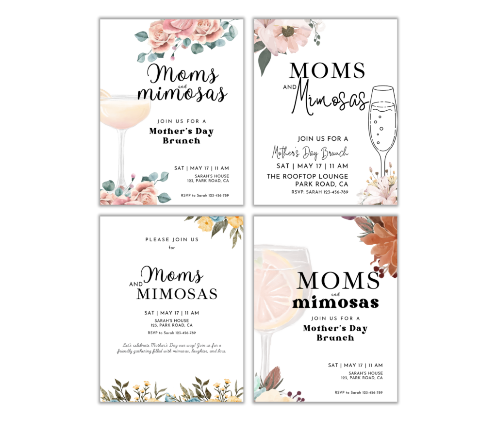 Mother’s Day Moms & Mimosas Brunch Invite PLR – Snazzy Designs PLR