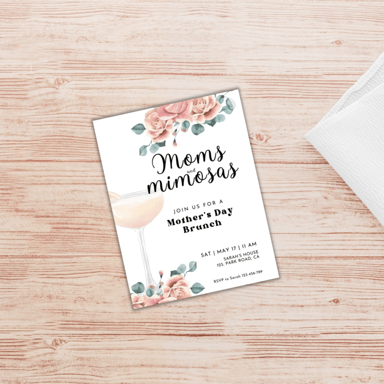Mother’s Day Moms & Mimosas Brunch Invite PLR – Snazzy Designs PLR
