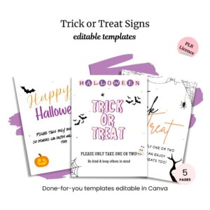 Thumbnail for Trick or Treat Signs PLR