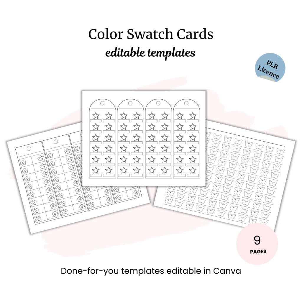 Button Swatch Card Color Swatch Cards PLR – Snazzy Designs PLR