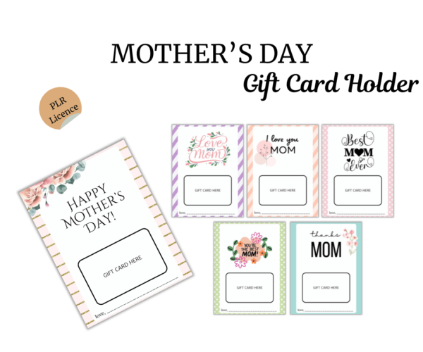 Collection of printable mother's day gift card holders with various floral designs and loving messages.